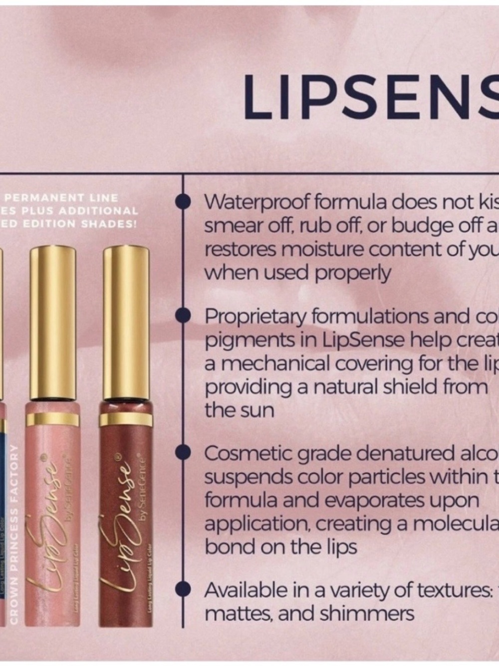 LipSense SenseGence Liquid Lip Stain Mauve Ice Long Lasting - Picture 3 of 10